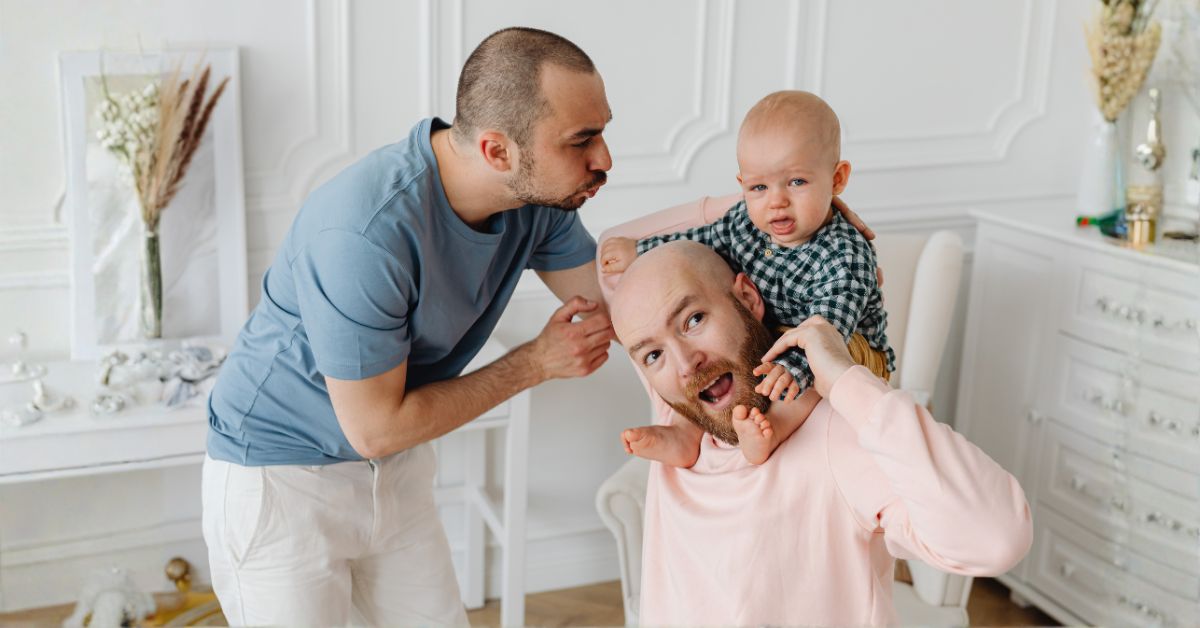 Parent talking with children about a new same-sex partner